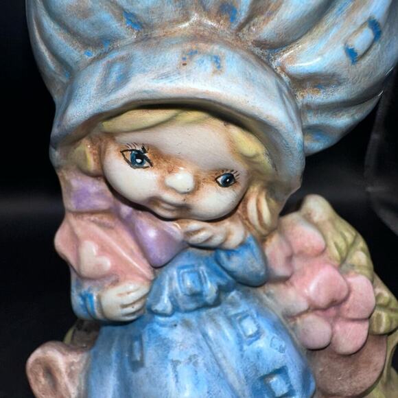 Vintage 1970’s Handpainted Girl Big Bonnet Holly Hobby Like Ceramic Figurine - Picture 6 of 8